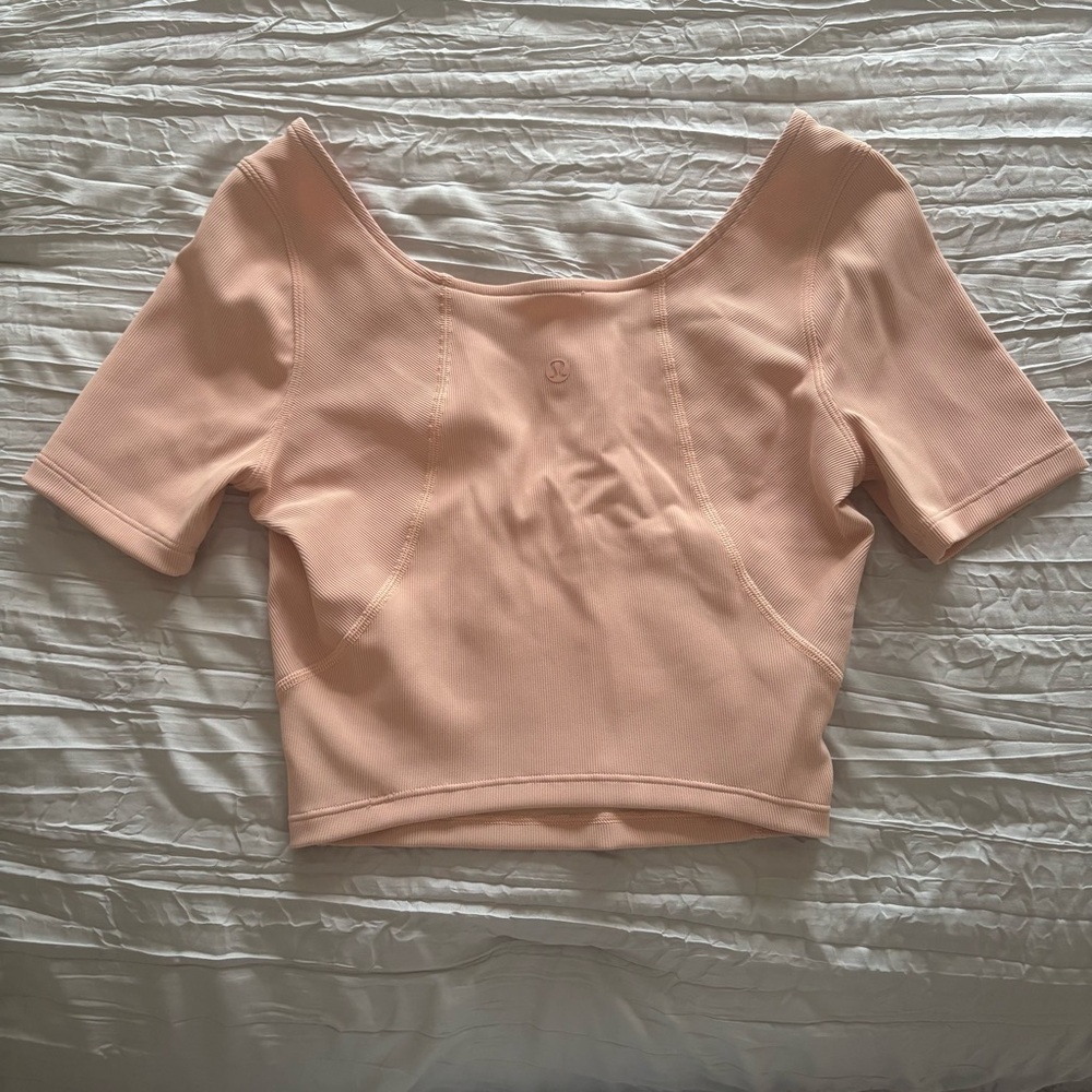 lululemon Crop Top size 2 XS Pink Clay Athleisureware - Picture 4 of 5